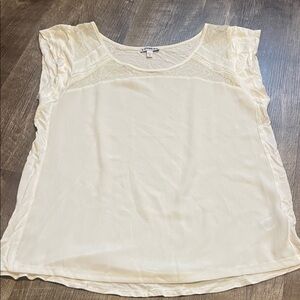A New Day Ivory Lace Accent Blouse